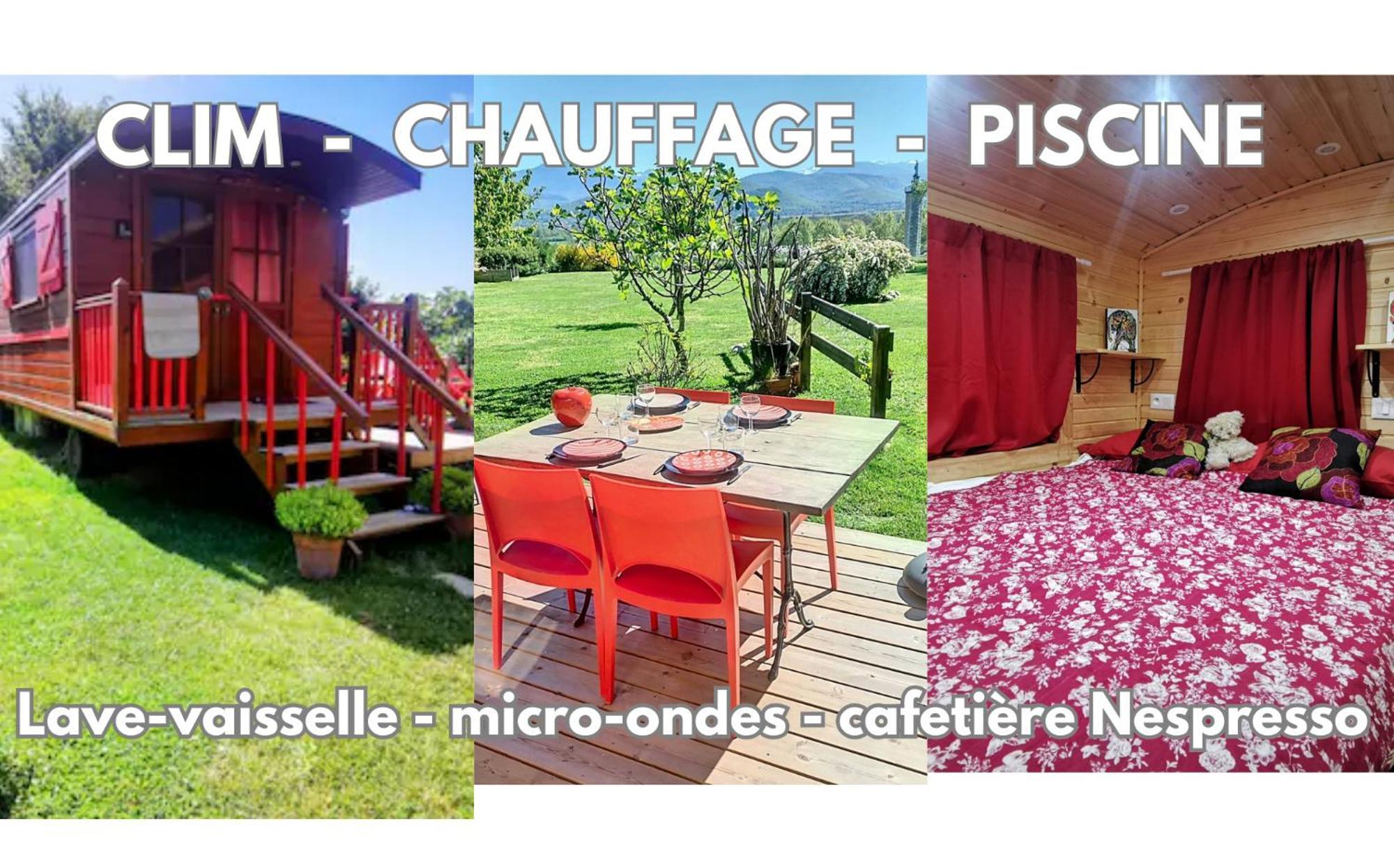 Hostal La Roulotte Du Cagire - 4 Pers - Pyrenees Villeneuve-de-Rivière Exterior foto